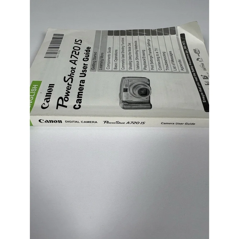 Canon PowerShot A720 IS Camera User Guide Manual OEM English CDI-E334